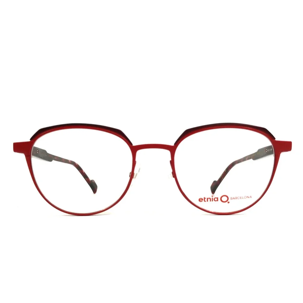 Etnia Barcelona Eyeglasses Frames MIKEL RD Matte Red Round Full Rim 50-19-145